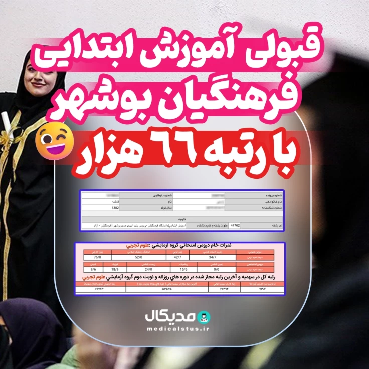 کارنامه قبولی فرهنگیان بوشهر