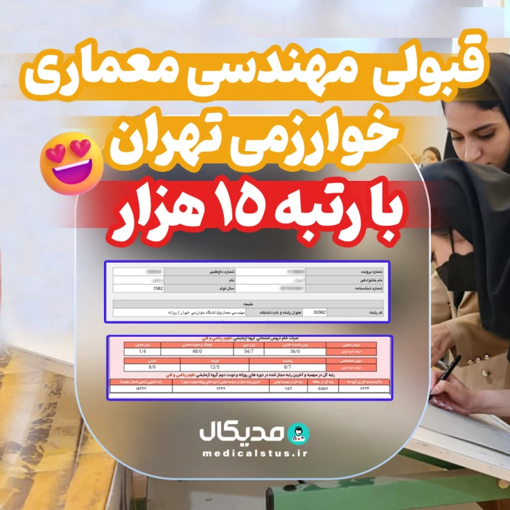 کارنامه قبولی مهندسی معماری خوارزمی تهران